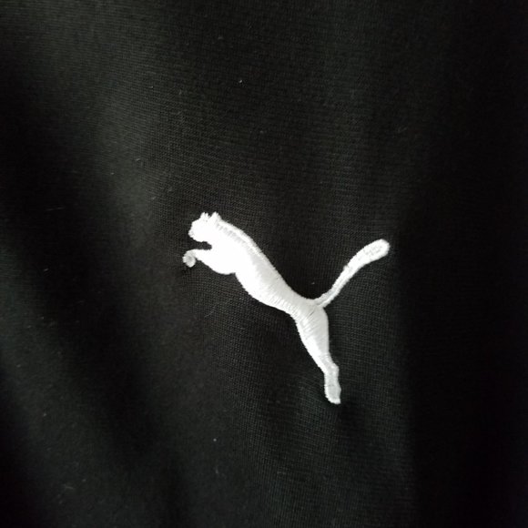 Puma Full Zip Track Jacket Front Pockets Adult Large Black/White Long Sleeve - Picture 2 of 8